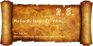 Maloch Boglárka névjegykártya